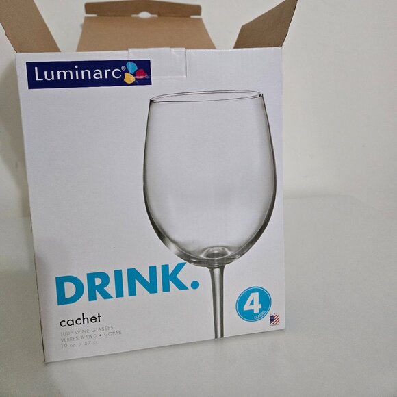 Luminarc Glassware wine set of 4 - Picture 1 of 4